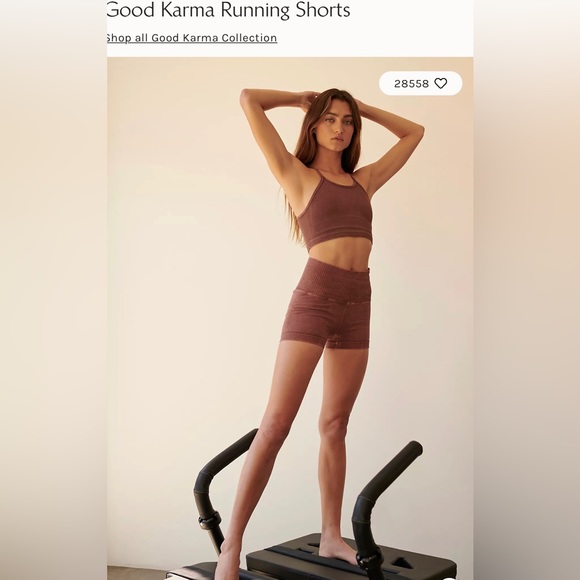 Free People Good Karma Running Shorts Nutmeg Size XS/S NWOT $48 - Picture 3 of 9